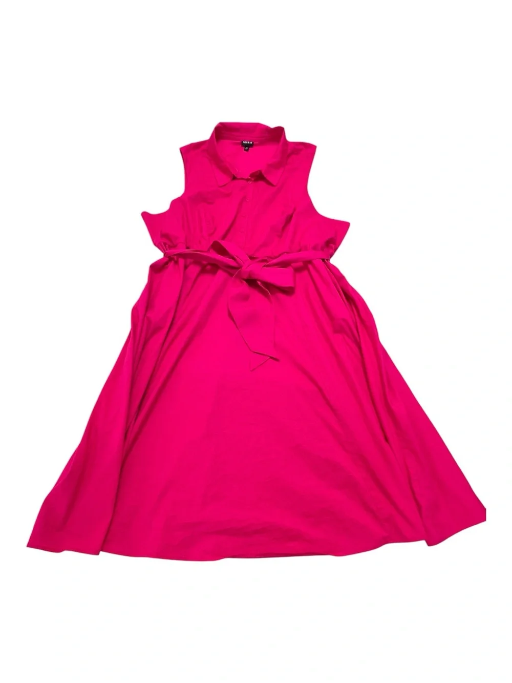 Torrid Fuchsia Pink Sleeveless Button Front Shirt Dress Belted Plus Size 4X - Picture 8 of 11